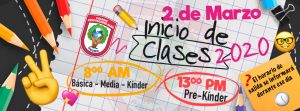 Read more about the article Inicio de Clases 2020