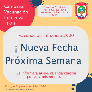 Read more about the article Nueva Fecha Programa Vacunación Influenza 2020