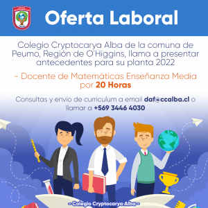 Read more about the article Oferta Laboral Docente de Matemáticas Enseñanza Media