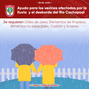 Read more about the article Ayuda para los vecinos afectados por la lluvia y el desborde del Río Cachapoal.